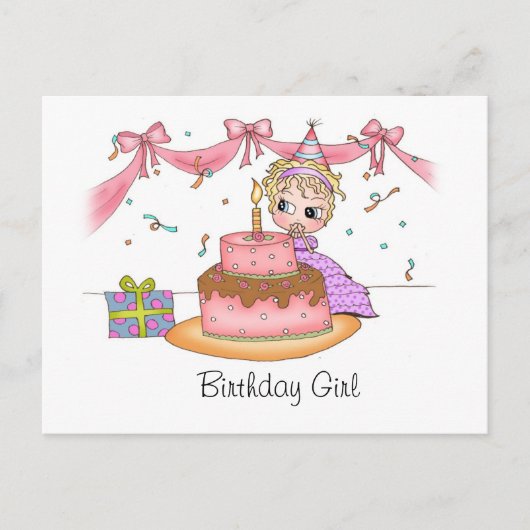 Verjaardagsmeisje - Briefkaarten (Voorkant)
