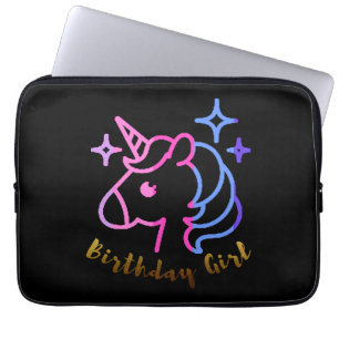 Verjaardagsmeisje eenhoorn eenhoorn eenhoorn cadea laptop sleeve