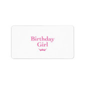verjaardagsmeisje etiket (Voorkant)