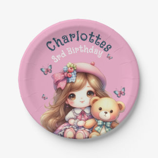 Verjaardagsmeisje gepersonaliseerde papieren bord