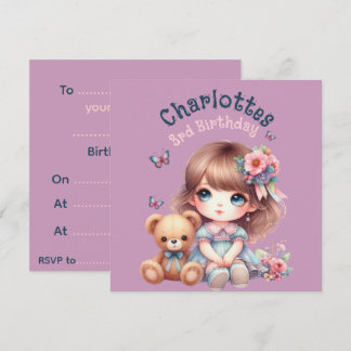 Verjaardagsmeisje gepersonaliseerde papieren bord kaart