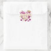 Verjaardagsmeisje Glitter Hart Vierkante Sticker (Tas)
