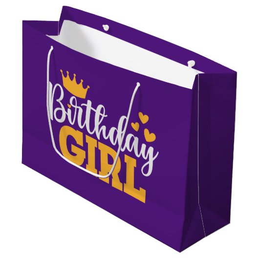 Verjaardagsmeisje Groot Cadeauzakje (Voorkant Gekanteld)