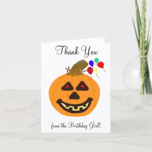 Verjaardagsmeisje Halloween Bedankt (Voorkant)