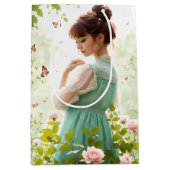 Verjaardagsmeisje in de zomertuin medium cadeauzakje (Voorkant)