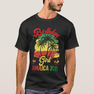 Verjaardagsmeisje Jamaica 2025 30ste 50ste feest V T-shirt
