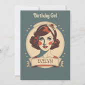 Verjaardagsmeisje kaart (Voorkant)