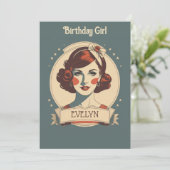 Verjaardagsmeisje kaart (Staand voorkant)
