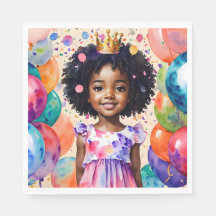 Verjaardagsmeisje met bruine huid prinses kunst
