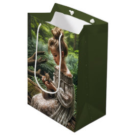 Verjaardagsmeisje met eekhoorn in Woodland Medium Cadeauzakje