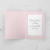 Verjaardagsmeisje met een huisdier konijn kaart (Binnen)