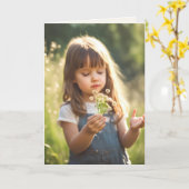 Verjaardagsmeisje met paardenbloemen kaart (Gele Bloem)