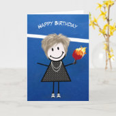 Verjaardagsmeisje met pickleball paddle en bal kaart (Gele Bloem)