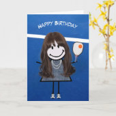 Verjaardagsmeisje met pickleball paddle en bal kaart (Gele Bloem)