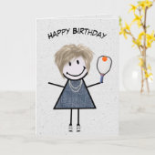 Verjaardagsmeisje met Pickleball Paddle Kaart (Gele Bloem)