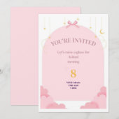 Verjaardagsmeisje nodigt Kaart uit (Voorkant / Achterkant)