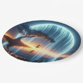 Verjaardagsmeisje op schommel in Moon Waterfall Papieren Bordje (Gekanteld)