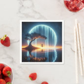 Verjaardagsmeisje op schommel in Moon Waterfall Servet (Insitu)