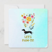 Verjaardagsmeisje Paw-ty Schattige Puppy Dogs Invi Kaart (Achterkant)