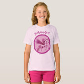 Verjaardagsmeisje!" Pink Pegasus Fantasy Design T-shirt (Voorkant volledig)