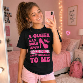 Verjaardagsmeisje Pink Princess Queen Cadeau Decem T-shirt