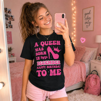 Verjaardagsmeisje Pink Princess Queen Cadeau Decem T-shirt