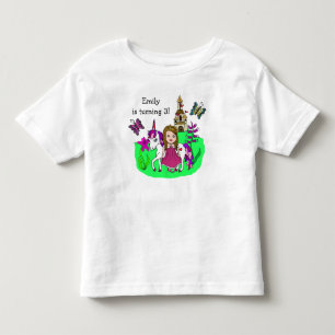 Verjaardagsmeisje Prinses en Eenhoorn Leeftijd en Kinder Shirts