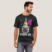 Verjaardagsmeisje Pug 4 T-shirt (Voorkant volledig)