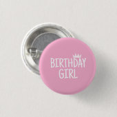 Verjaardagsmeisje Ronde Button 3,2 Cm (Voorkant /achterkant)