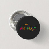 Verjaardagsmeisje Ronde Button 3,2 Cm (Voorkant /achterkant)