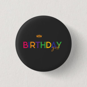 Verjaardagsmeisje Ronde Button 3,2 Cm