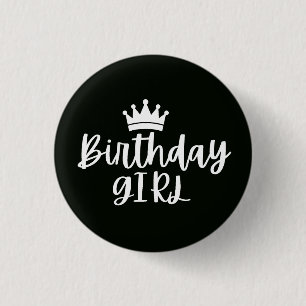 Verjaardagsmeisje Ronde Button 3,2 Cm