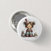 Verjaardagsmeisje ronde button 3,2 cm (Voorkant /achterkant)