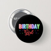 Verjaardagsmeisje  ronde button 5,7 cm (Voorkant /achterkant)