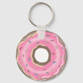 Verjaardagsmeisje Roze Donut Sleutelhanger (Achterkant)