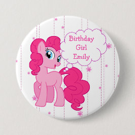 Verjaardagsmeisje roze Pony Button