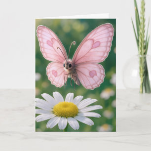 Verjaardagsmeisje Roze Vlinder Kaart