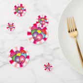 Verjaardagsmeisje roze werveling met ballonnen confetti (Groep)