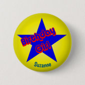 Verjaardagsmeisje Schattig Gepersonaliseerd Ronde Button 5,7 Cm (Voorkant)