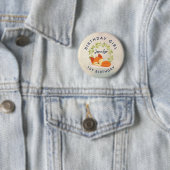 Verjaardagsmeisje Schattige Slapen Sinaasappel Fox Ronde Button 5,7 Cm (In situ)