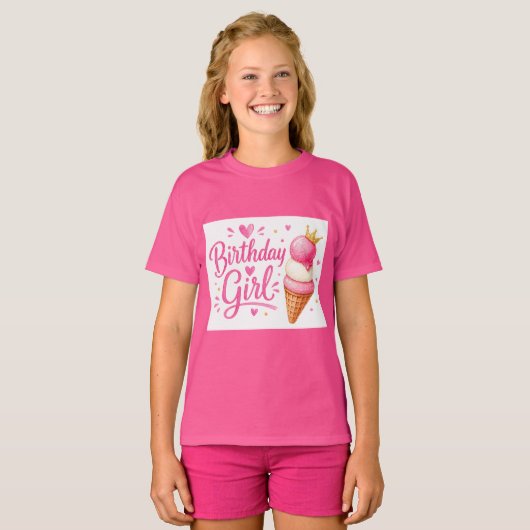 Verjaardagsmeisje T-shirt (Voorkant volledig)
