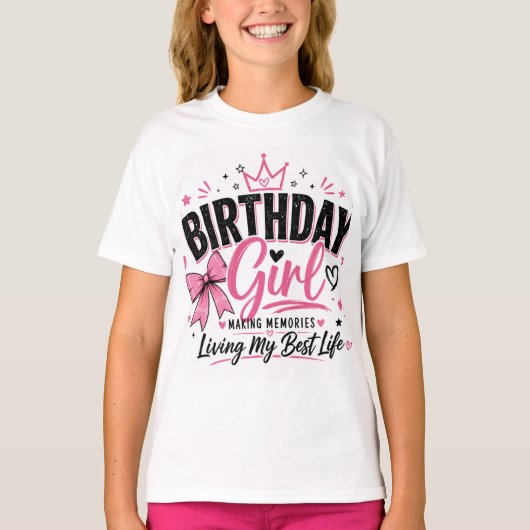 Verjaardagsmeisje tiener T-shirt (Voorkant)