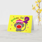 Verjaardagsmeisje - twee jaar oud kaart (Gele Bloem)