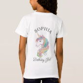verjaardagsmeisje van Unicorn T-shirt (Achterkant)