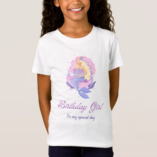 Verjaardagsmeisje Zeemeermin Shirt (Voorkant)