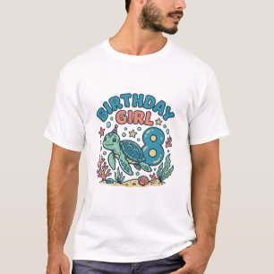Verjaardagsmeisje Zeeschildpad 8e Verjaardag Shirt