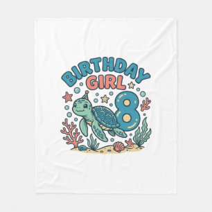 Verjaardagsmeisje Zeeschildpad 8e Verjaardag Shirt Fleece Deken