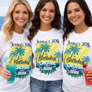 Verjaardagsmeisjes Feestje Aangepaste Cruise Zomer T-shirt