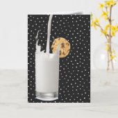 Verjaardagsmelk en koekje op plaid kaart (Gele Bloem)