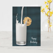 Verjaardagsmelk en koekje op plaid kaart (Gele Bloem)